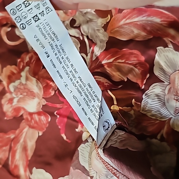 Zara 2 piece silky ruby/white floral kimono patterned outfit sz XS EUC! - Picture 7 of 9